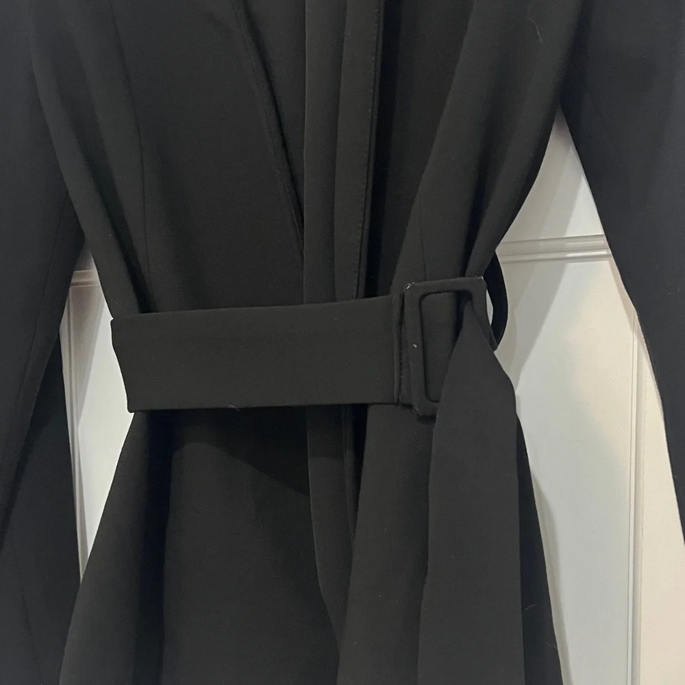 Elegant Black Belted Blazer by krisa - Picture 4 of 4